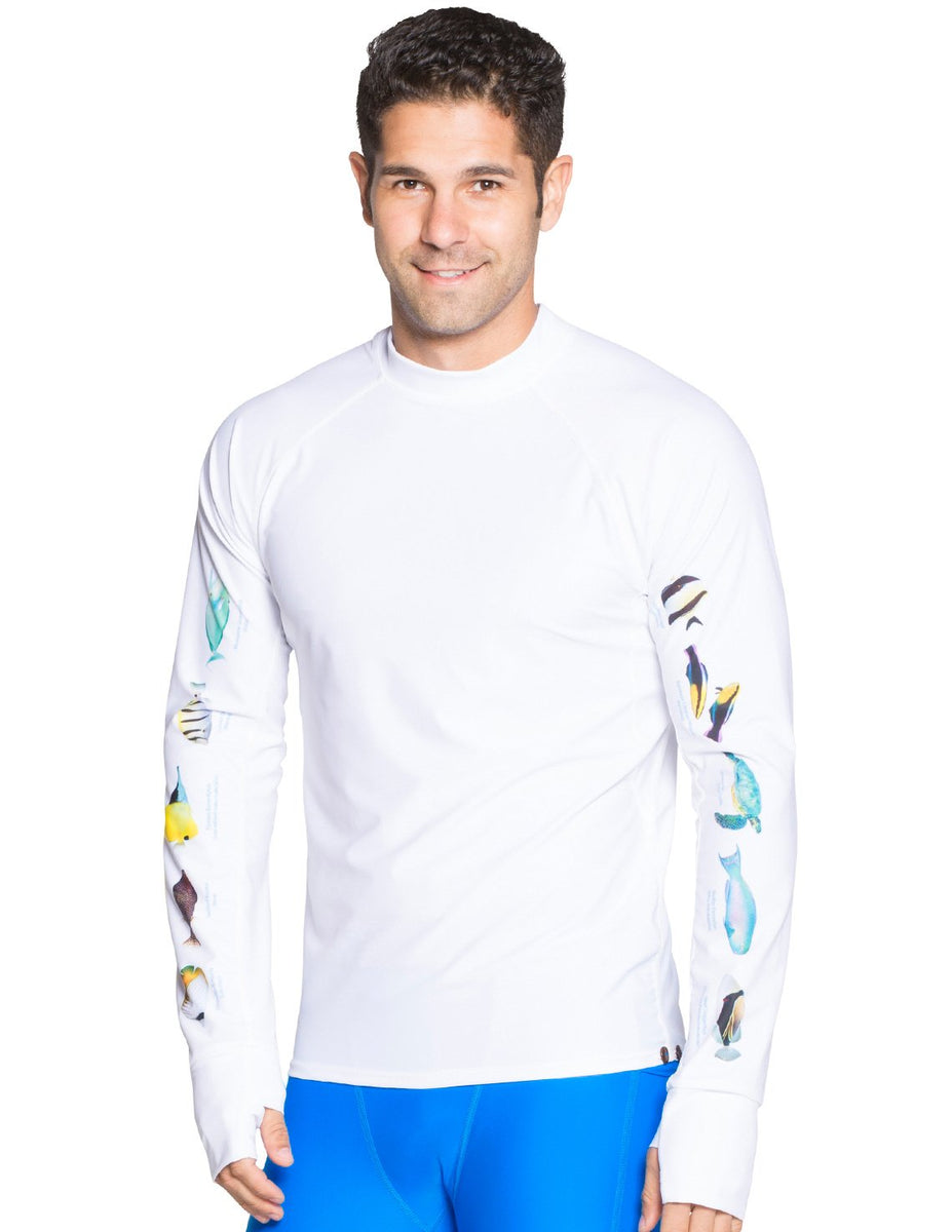 Tuga Boys Snorkel Hooded Rashguard - UPF 50+, Hawaii Fish ID Design, Made In USA