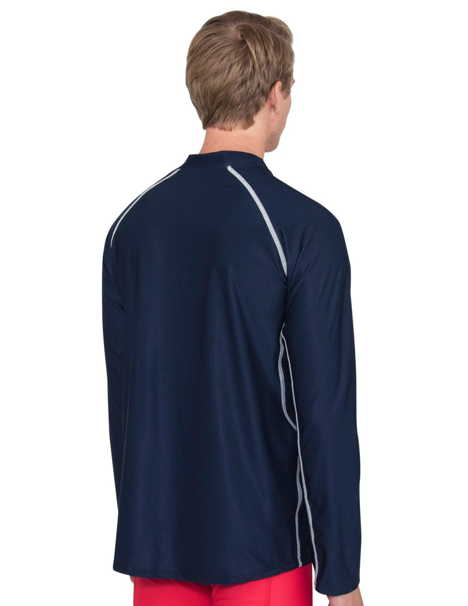 Men's Chlorine Resistant Long Sleeve Rash Guard Royal Tuga & Family