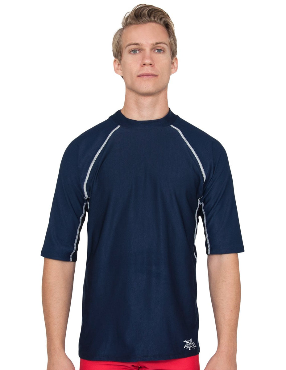 Men's Chlorine Resistant Short Sleeve Rash Guard Royal Tuga
