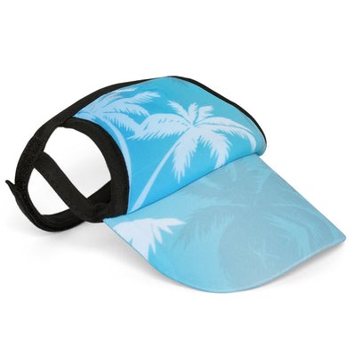 Dog Visor - Palm Tree Blue PlayaPup