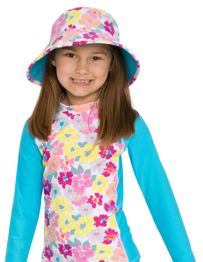 Reversible Bucket Sun Hat - Prettyberry Blue SunBusters Kids
