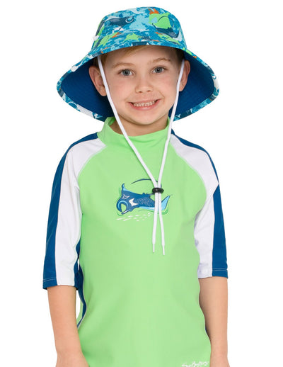 Reversible Bucket Sun Hat - Sapphire Manta SunBusters Kids