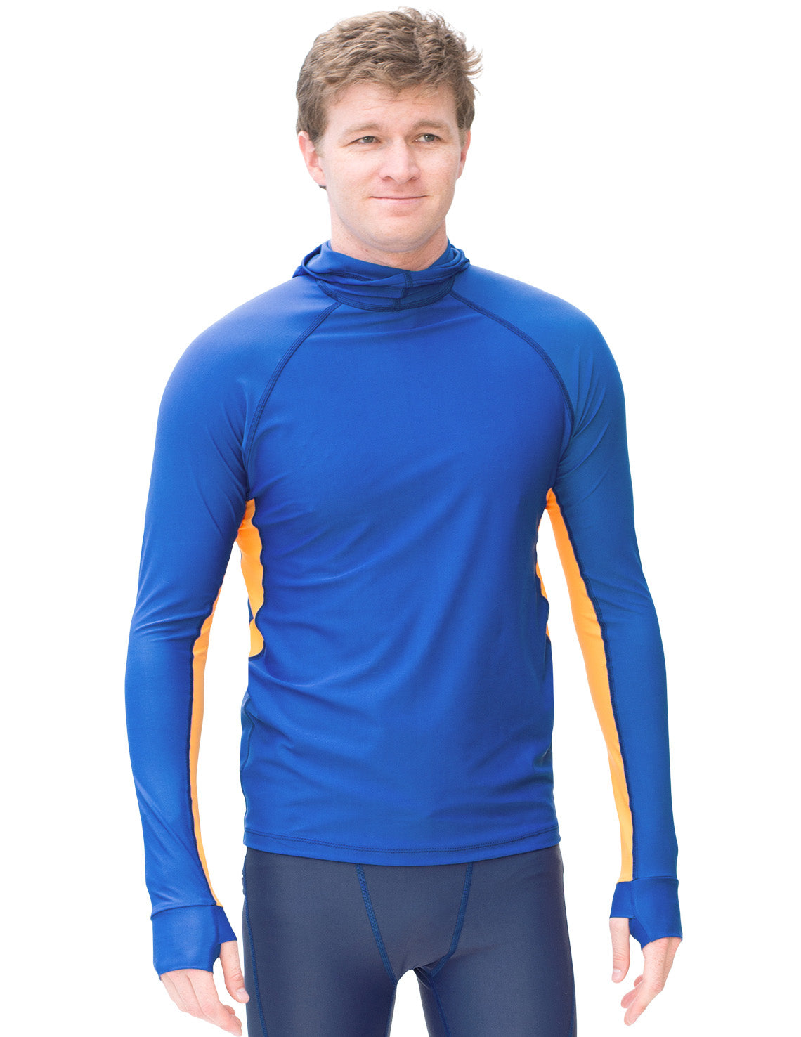 Men's Snorkel Hoodie Long Sleeve Rash Guard - Sea / Agrumi