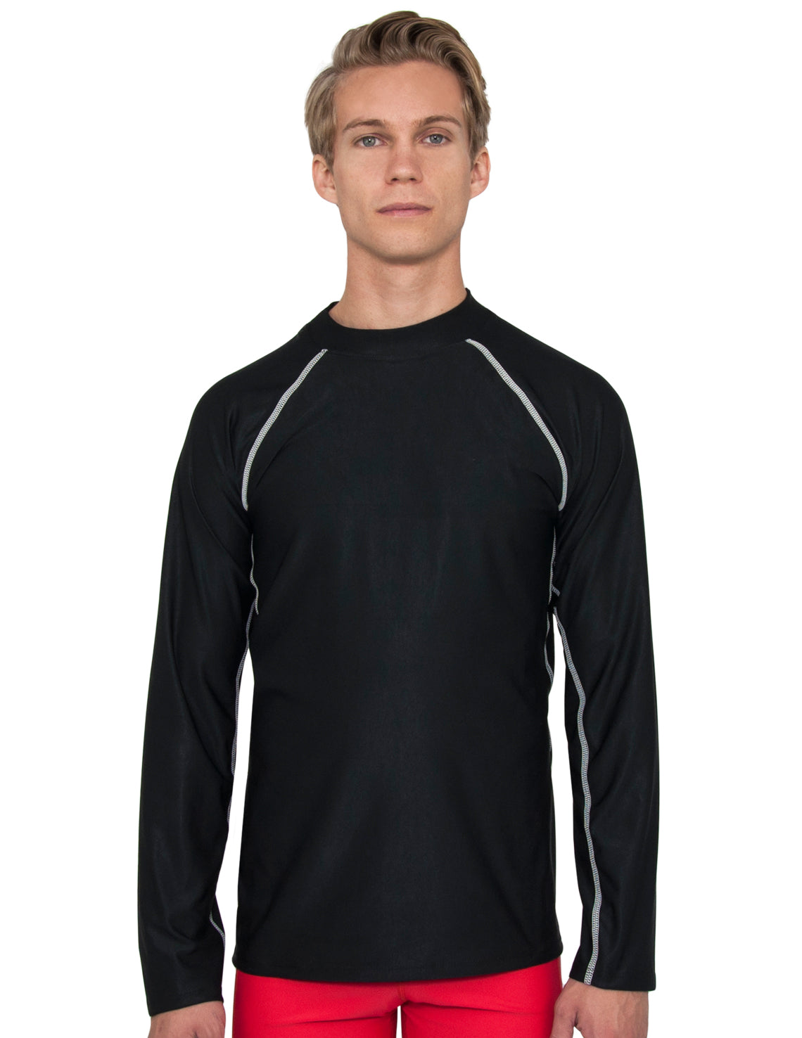 Men's Chlorine Resistant Long Sleeve Rash Guard - Black – Tuga
