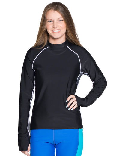 Women's Snorkel Long Sleeve Rash Guard - Black/Gray Tuga