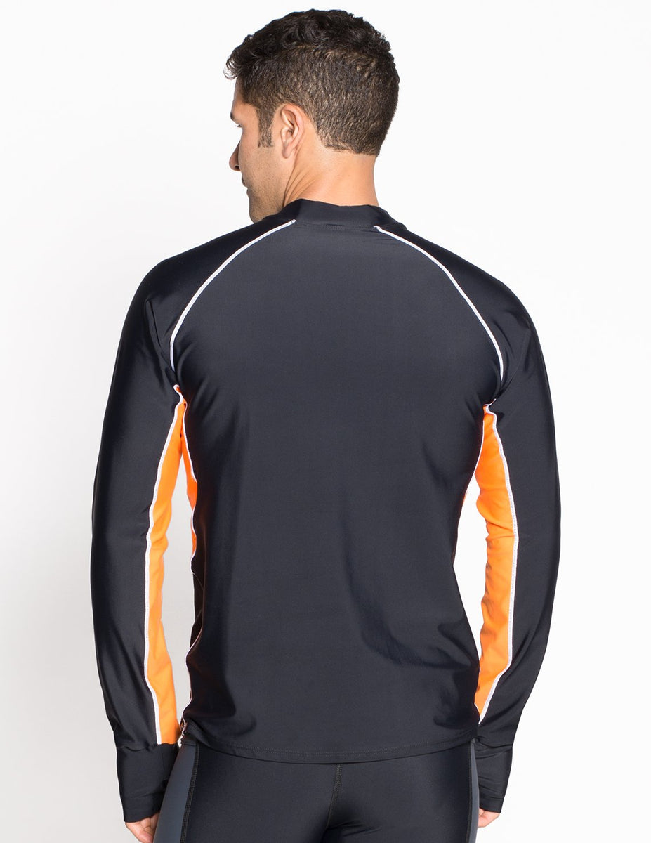 Men's Snorkel Long Sleeve Rash Guard - Black / Orange – Tuga & Family ...