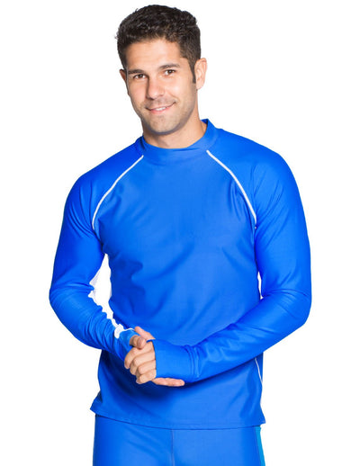 Men's Snorkel Long Sleeve Rash Guard - Royal/White Tuga