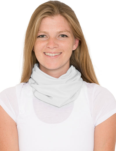 Neck Gaiter | Bandana, Balaclava, Headband | UPF 50+ Sun Protection | White Tuga