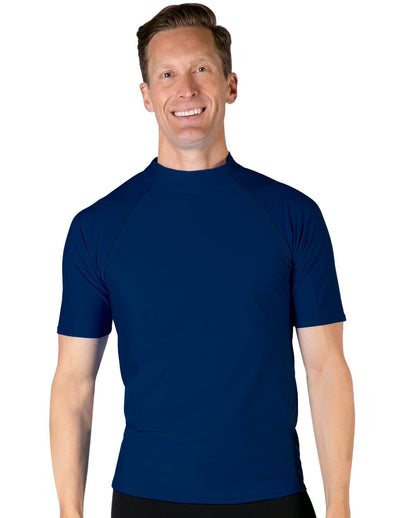 Men's Swim Performance Short Sleeve Rash Guard - Navy Tuga