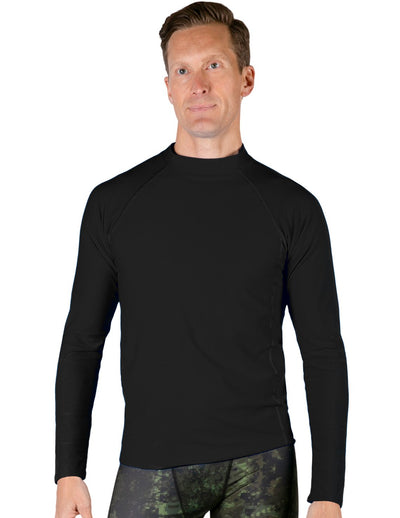 Men's Swim Performance Long Sleeve Rash Guard - Black Tuga