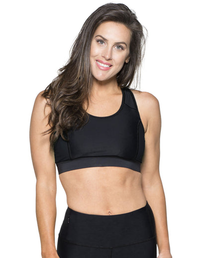 Women's Swim Sport Top (Regular & Plus Size) - Black Tuga