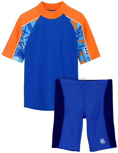 Breaker Rash Guard & Jammer Short - Lagoon/Navy Tuga