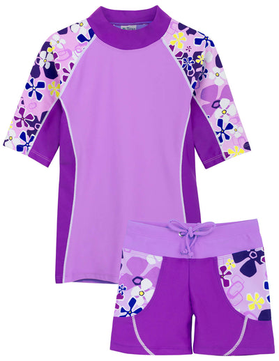 Seaside Rash Guard & Swim Short - Verbena Tuga