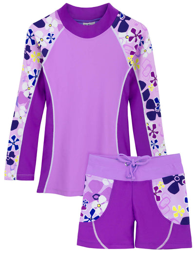 Shoreline Rash Guard & Swim Short - Verbena Tuga