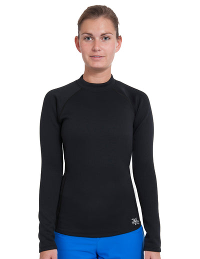 Women's Thermal Pullover Top - Black Tuga