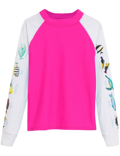 Snorkel Hawaii Fish ID Rash Guard - Fuchsia Tuga