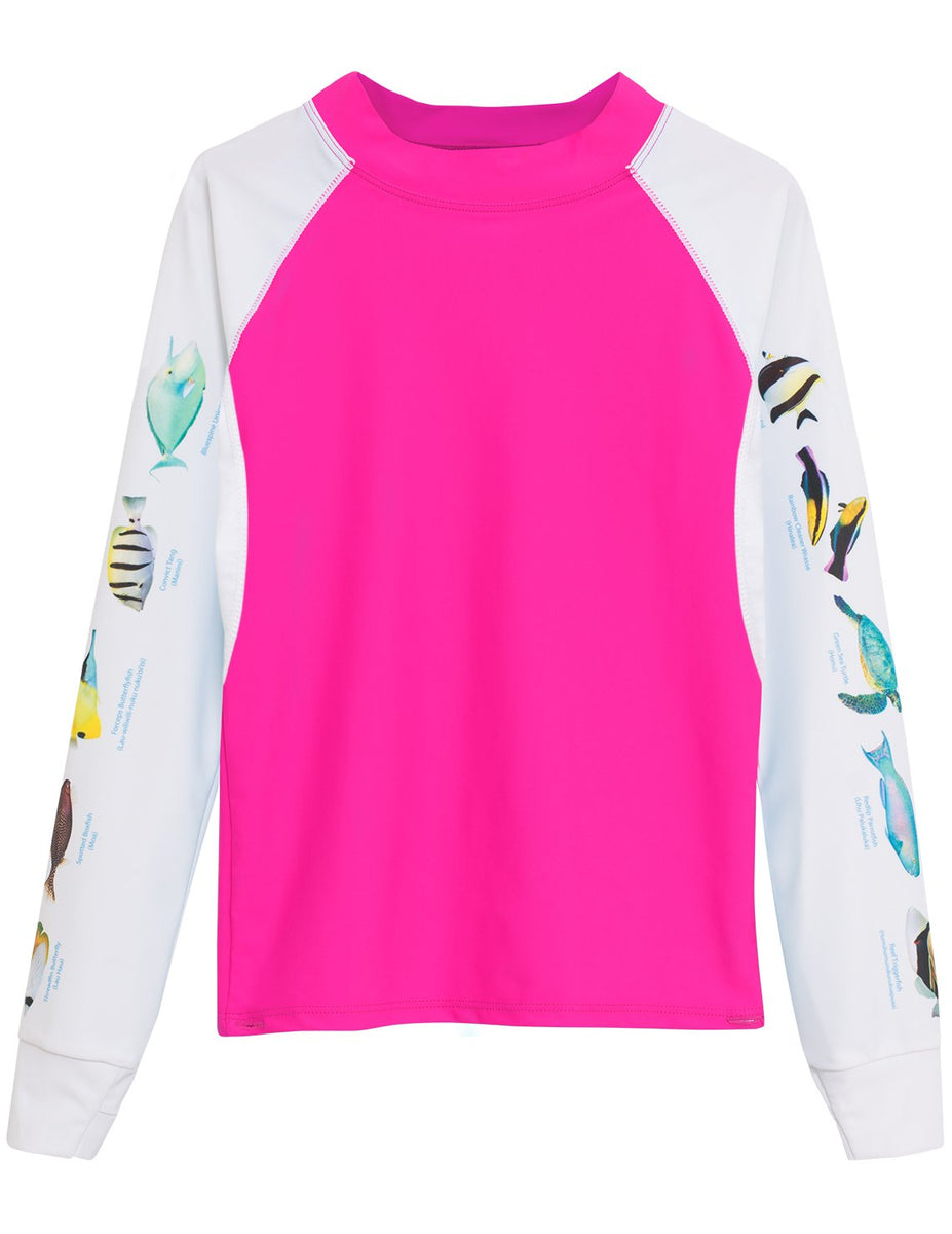 Women's Snorkel Hawaii Fish ID Rash Guard - Fuchsia – Tuga & Family of ...
