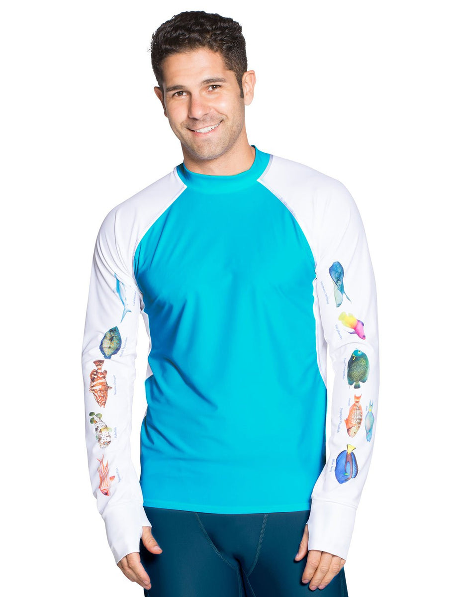 Men's Snorkel Caribbean Fish ID Rash Guard Hawaii Tuga & Family of Brands
