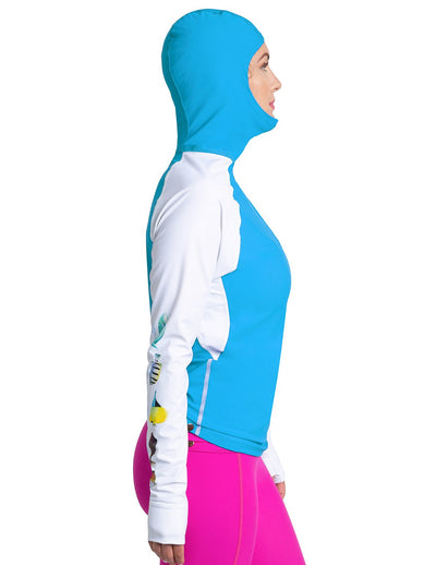 Women's Snorkel Hoodie Rash Guard - Hawaii Fish ID - Hawaii Tuga