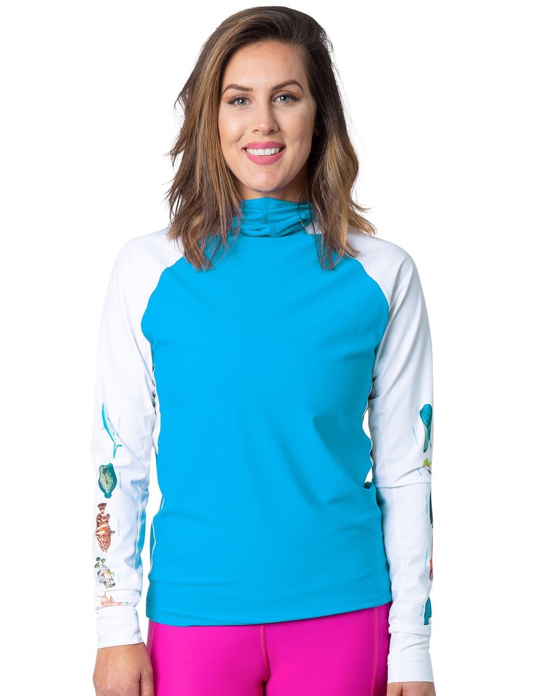 Women's Snorkel Hoodie Rash Guard - Caribbean Fish ID - Hawaii