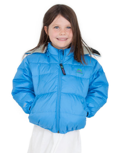 Kids Down Hooded Jacket - Azure Molehill