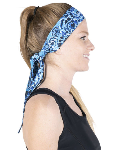 Tie Headband - Floral Teal Loko Sphere