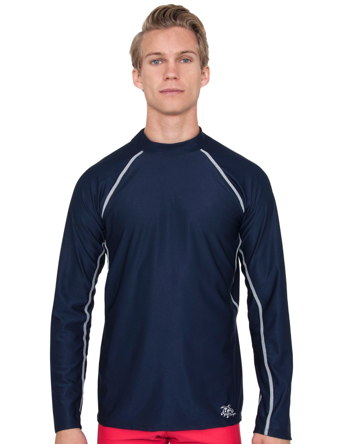 Men s Chlorine Resistant Long Sleeve Rash Guard Black Tuga