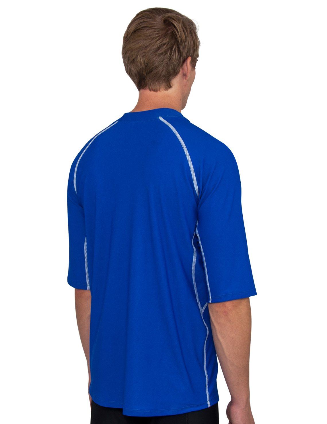 Men's Chlorine Resistant Short Sleeve Rash Guard Red Tuga & Family