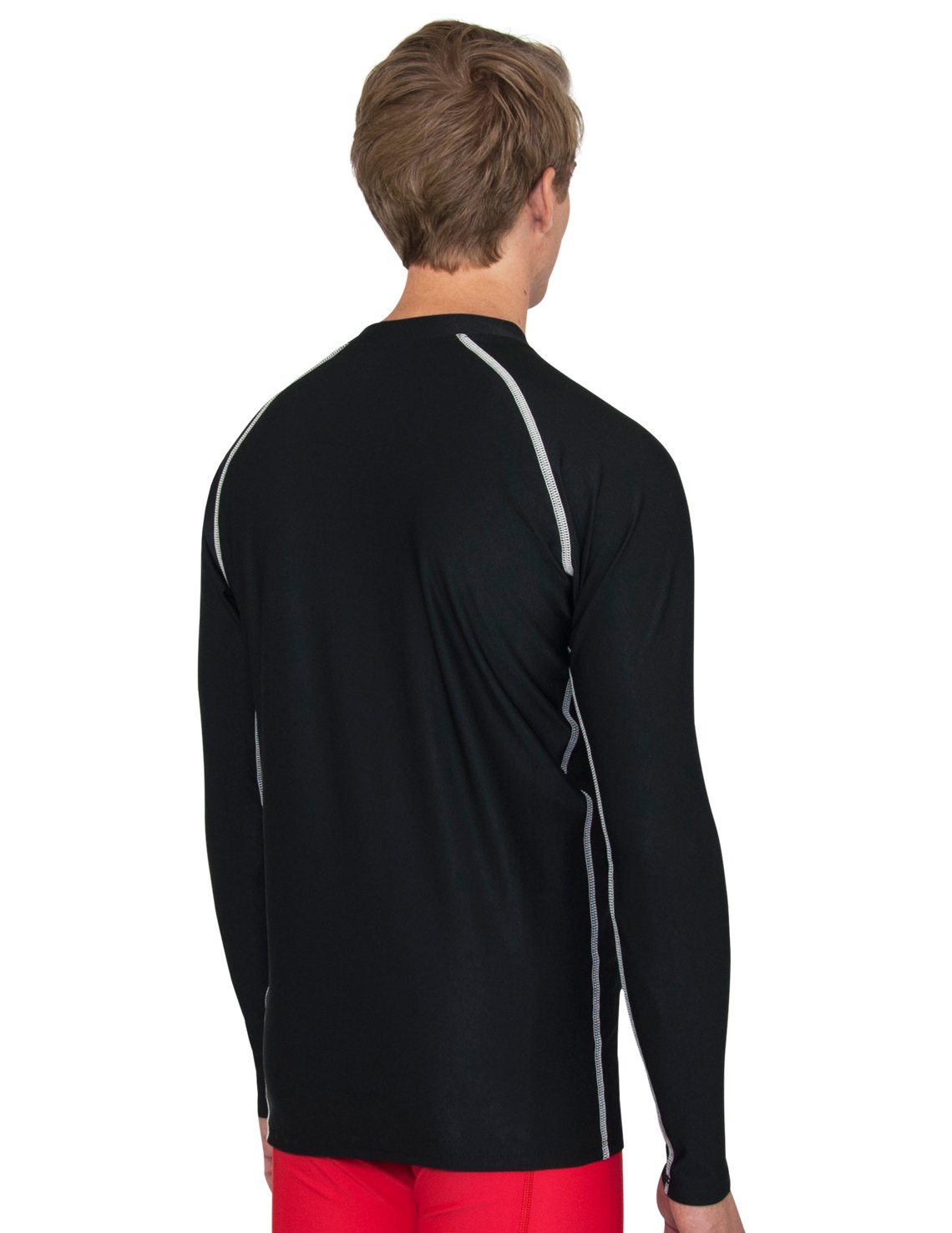 Men's Chlorine Resistant Long Sleeve Zip Rash Guard Royal Tuga