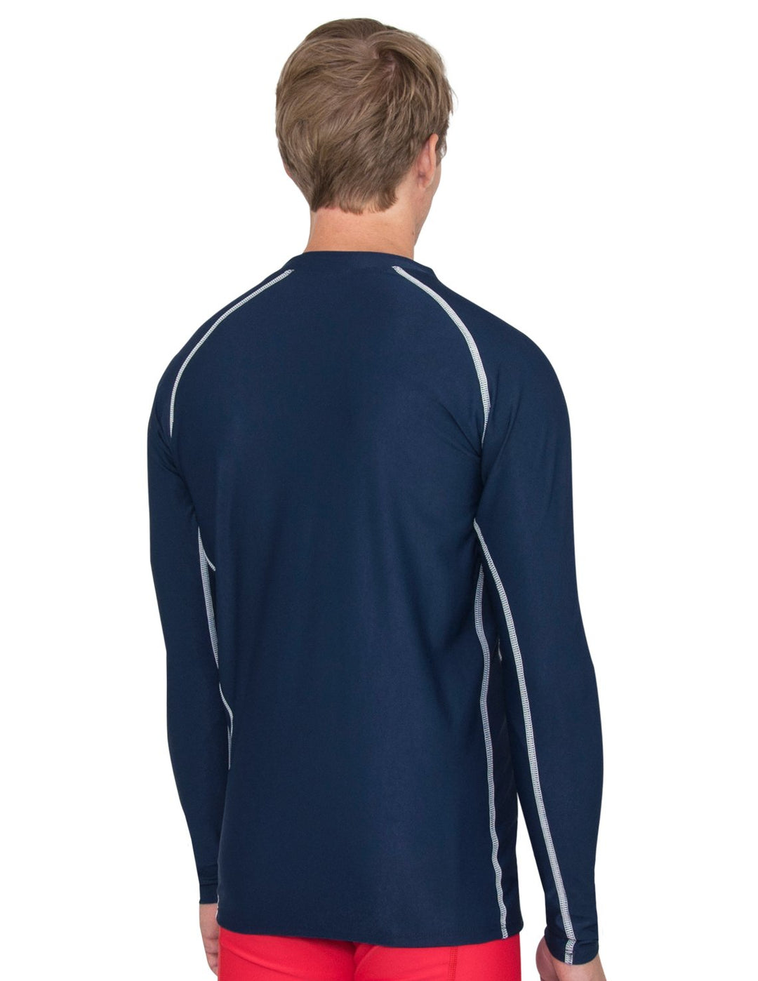 Men's Chlorine Resistant Long Sleeve Zip Rash Guard - Navy – Tuga