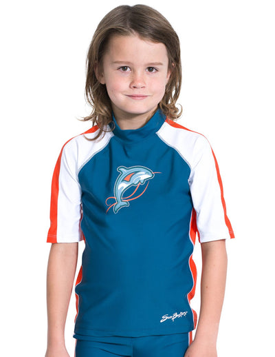 Short Sleeve Rash Guard - Tangelo SunBusters Kids