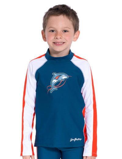 Long Sleeve Rash Guard - Tangelo SunBusters Kids