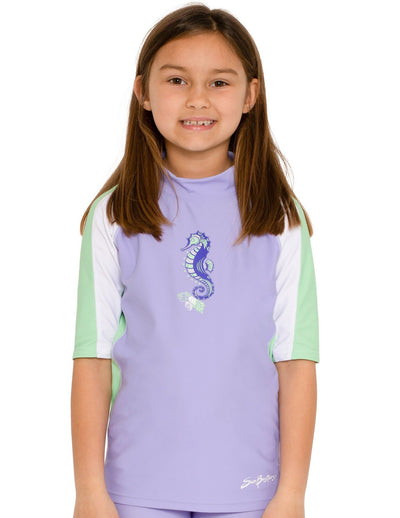 Short Sleeve Rash Guard - Sweet Lavender SunBusters Kids