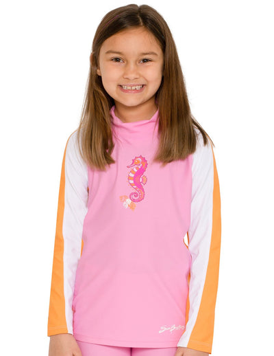 Long Sleeve Rash Guard - Pink Bloom SunBusters Kids