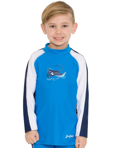 Long Sleeve Rash Guard - Dusk Blue SunBusters Kids