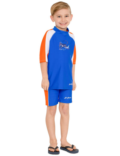 Short Sleeve Rash Guard with Swim Short - Marina SunBusters Kids